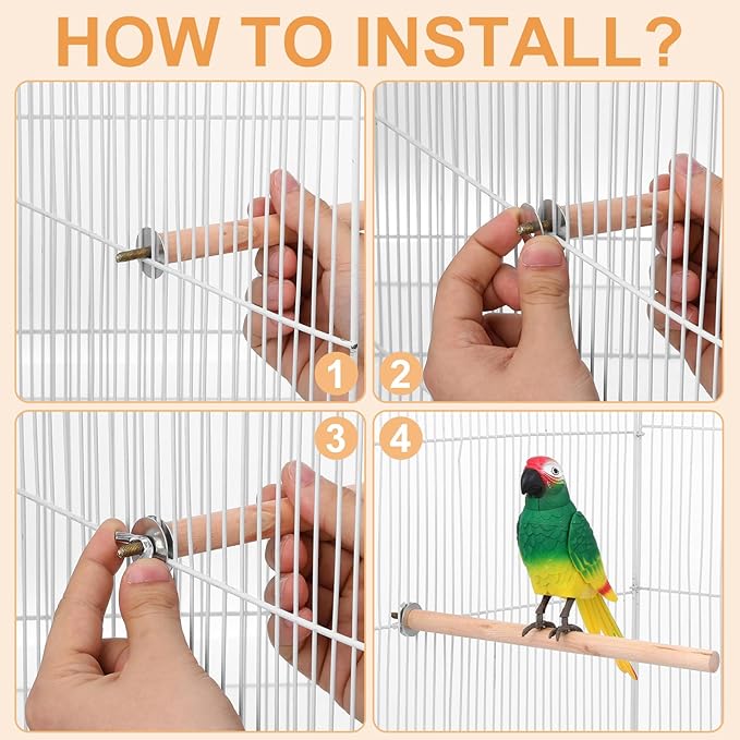 Angoily Dowel Wood Bird Perch Stand Set, Parakeet Perches, 11 Inch Parrot Stand - Image 6