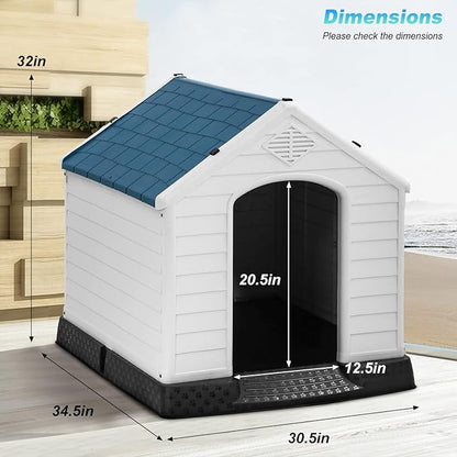 FDW Dog House Indoor Outdoor Durable Ventilate Waterproof Pet Plastic Dog House - Image 8