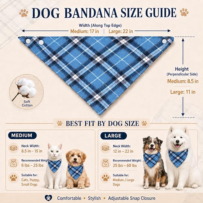 Classic Plaid Dog Bandana - Image 2