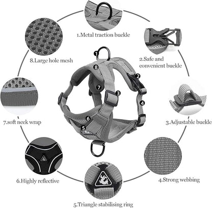Wanheart Summer cat Chest Harness and Leash, Anti-Escape Adjustable Soft mesh - Image 3