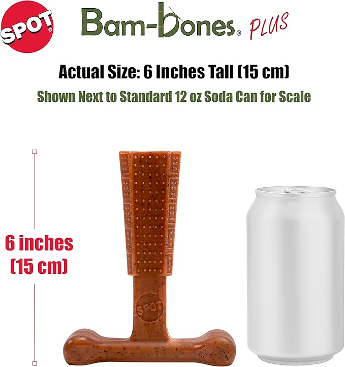 SPOT Bam-Bones Plus T Bone – Bamboo Fiber & Nylon Dog Chew Toy - Image 5