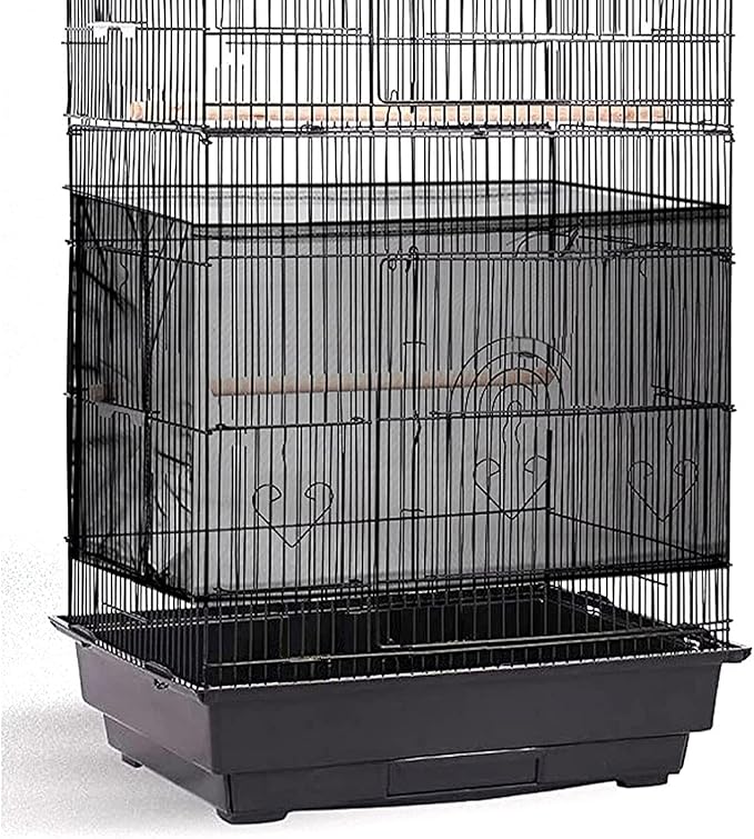 Adjustable Birdcage Seed Catcher Feather Catcher Bird Cage Cover Net Airy Soft by ISMARTEN