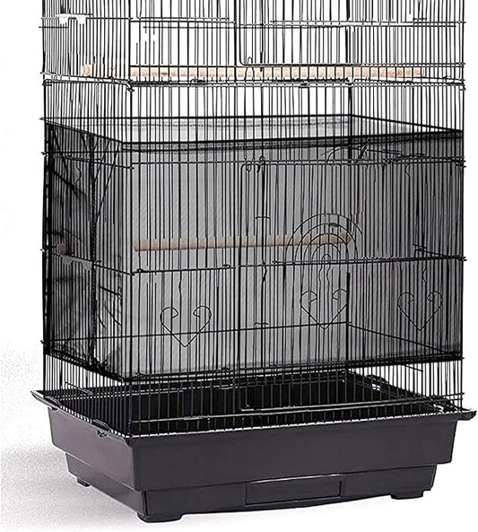Adjustable Birdcage Seed Catcher Feather Catcher Bird Cage Cover Net Airy Soft by ISMARTEN