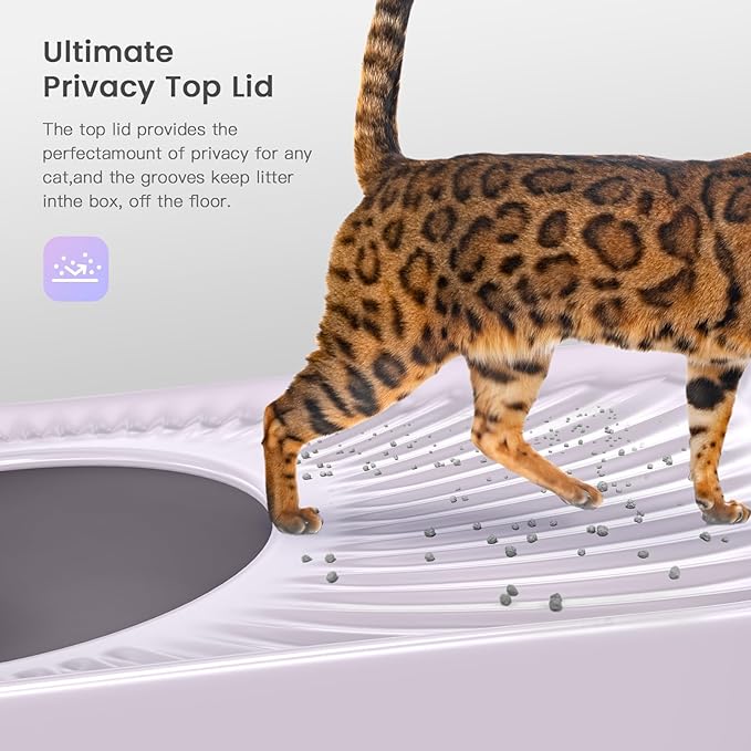 WoofiGo XL Stainless Steel Cat Litter Box Top Entry Extra Large Metal Litter Box - Image 5