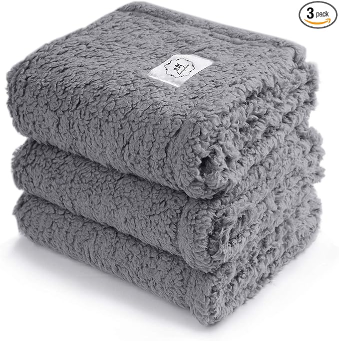 1 Pack 3 Calming Blankets Fluffy Premium Fleece Pet Blanket Soft Sherpa Throw by luciphia