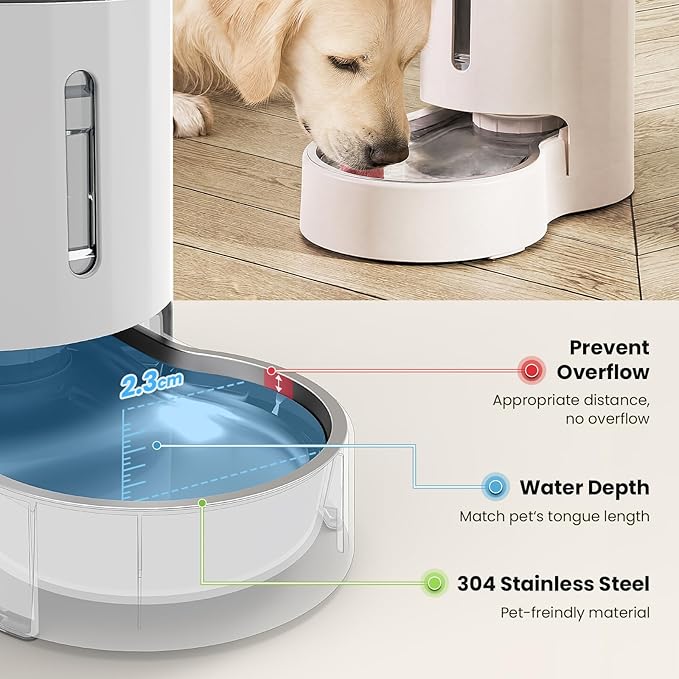 CZPET Dog Water Bowl Dispenser 4L, Wider Mouth & Upgraded Brush - Image 5
