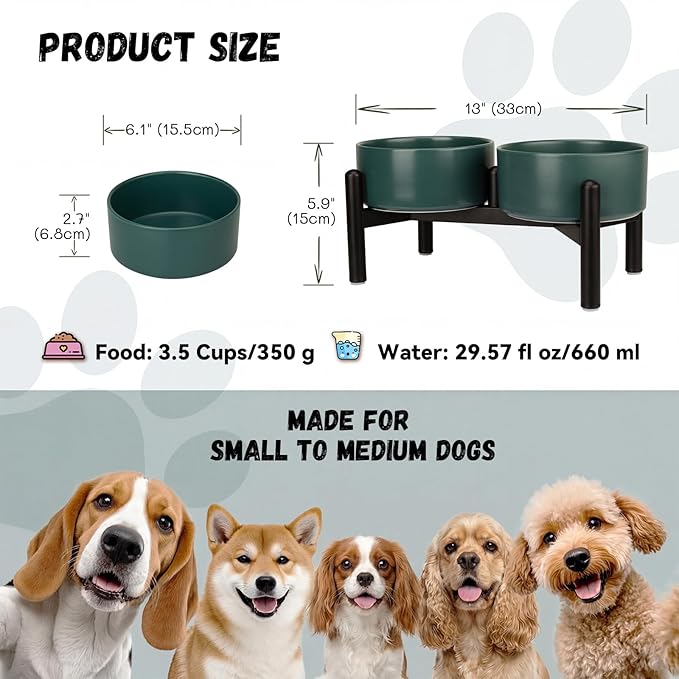 Raised Ceramic Dog Bowl Set - Image 2