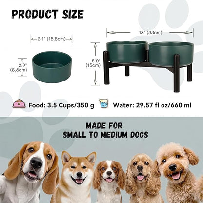 Raised Ceramic Dog Bowl Set - Image 2