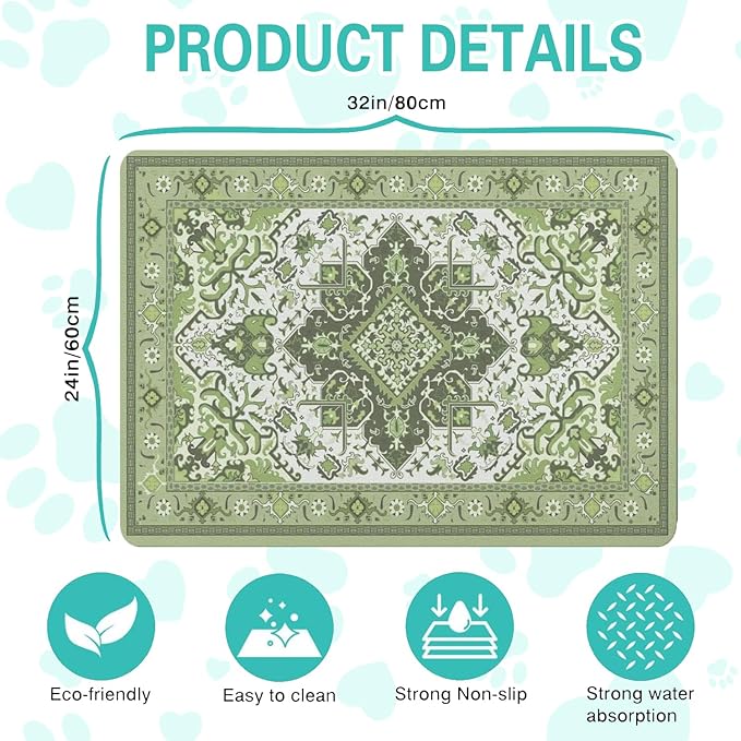 Pet Feeding Mat for Floors Waterproof Dog Mat for Food and Water Absorbent - Image 5