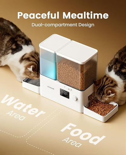 oneisall Automatic Cat Feeder and Water Dispenser, Cat Food Dispenser - Image 4