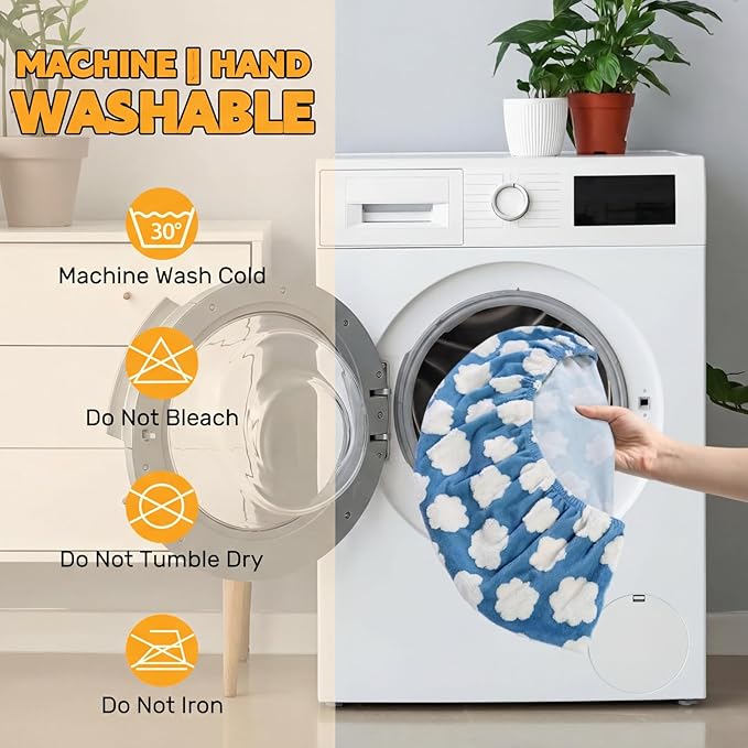 Youyole Medium Washable Round Dog Bed Cover Replacement Waterproof 30 x 30 x 10 - Image 6