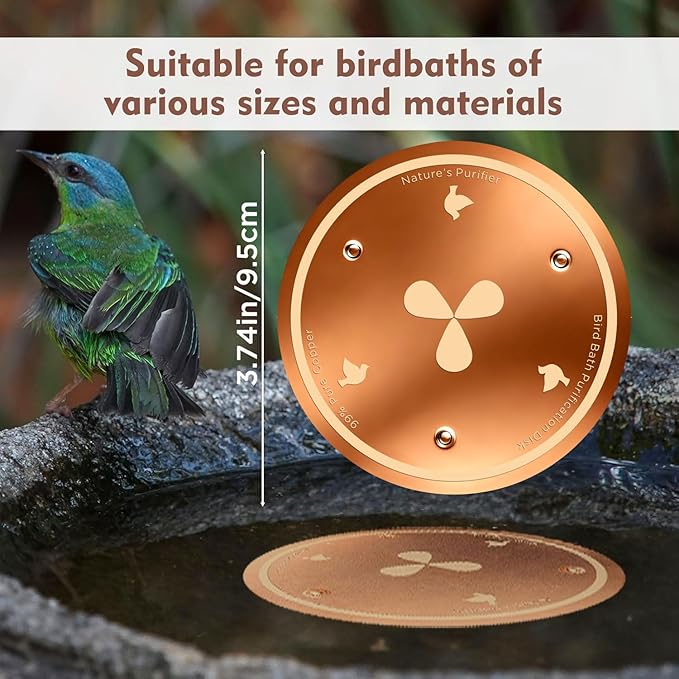 Joyfulmap Copper Bird Bath Purification Disk, 99.99% Pure Copper Cleaning - Image 4