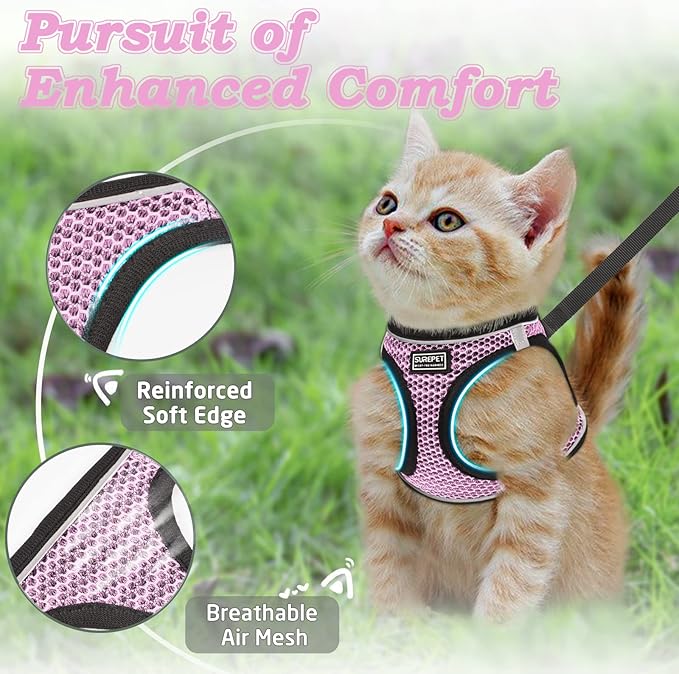 Cat Harness and Leash for Walking Escape Proof, Adjustable Kitten Vest Harness - Image 2