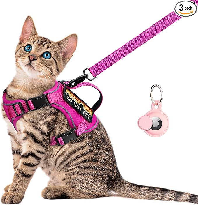 Tactical Cat Harness for Walking, Adjustable Escape Proof Pet Vest for Large Cat by nanappice