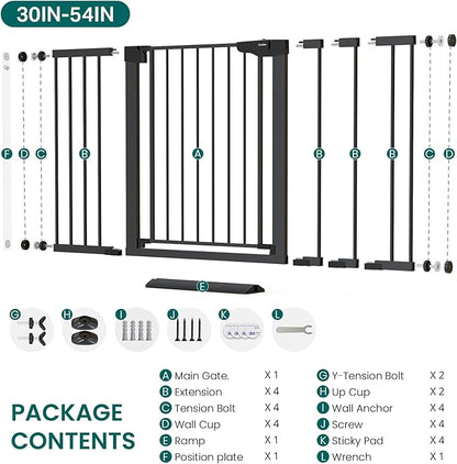 Cumbor 36" Extra Tall Baby Gate, 30-54" Wide Dog Gates - Image 7