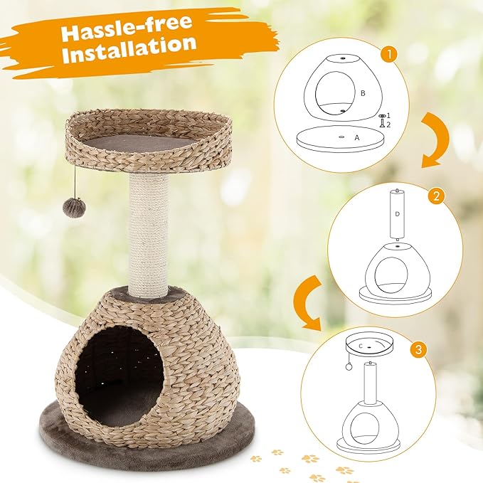 Tangkula Modern Cat Tree, Small Cat Tower - Image 8