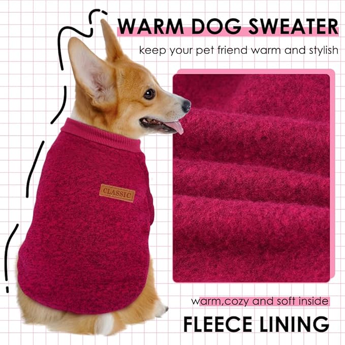 3 Pack Dog Sweaters for Small Dogs Girl Boy Winter Fleece Clothes Warm Soft Dog - Image 2