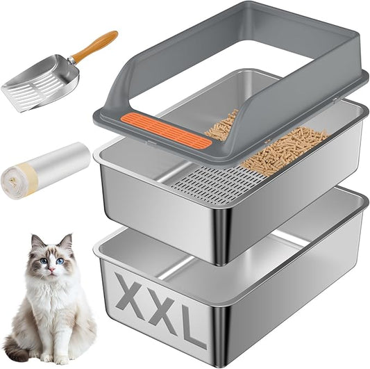 Stainless Steel Sifting Litter Box by Yoochee