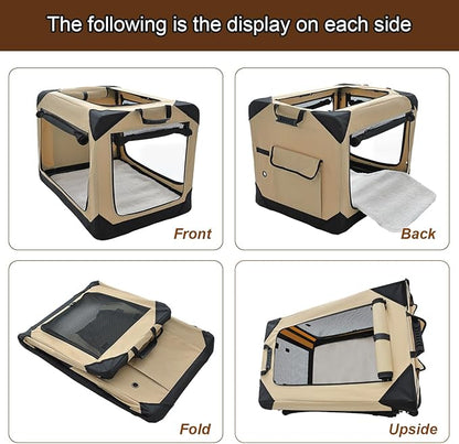 Garnpet Soft Dog Crate for Small Dogs, 4-Door Foldable Collapsible Dog Crate - Image 5