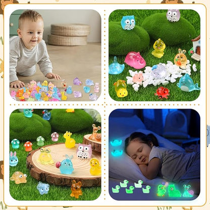 DIYDEC 206pcs Mini Luminous Resin Animals, Miniatures Glow in The Dark Toys - Image 7