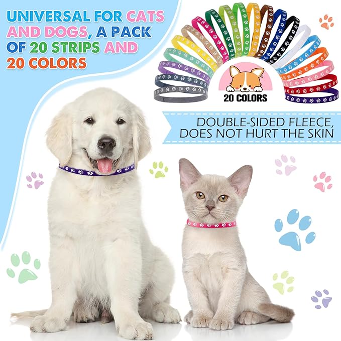 Frienda 60 Pieces Puppy Whelping Collars Newborn Pet Collars Double-Sided - Image 3