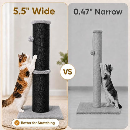 PAWSCRAT Cat Scratching Post 32 Inch High, 5.5 Inch Large Diameter Natural - Image 4