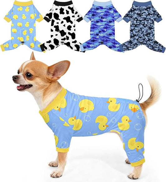 Bienbee Dog Pajamas, 4 Pack Dog Recovery Suit Shedding Suit Cute Soft Puppy by Bienbee