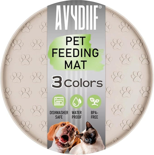 Pet Feeding Mats for Food and Water, Waterproof Anti-Slip Placemats for Dog Cat by AVYDIIF