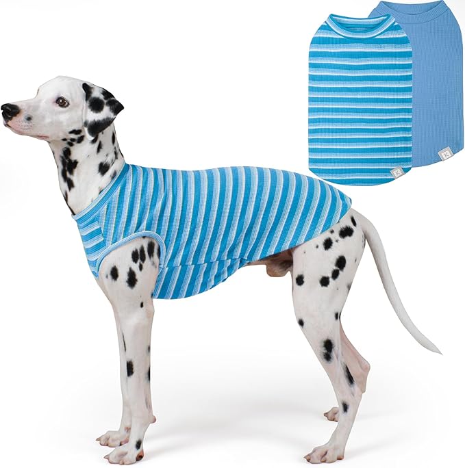 KYEESE 2Pack Waffle Dog Shirts, Lightweight Sleeveless Dog T Shirts by KYEESE