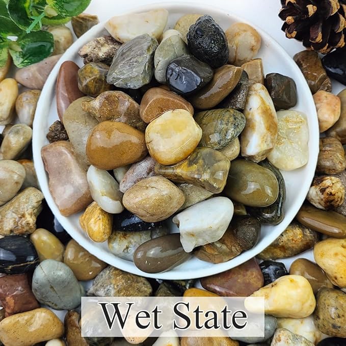 YISZM 2lbs Aquarium Rocks, 5/8" Natural Mixed Pebbles - Image 2