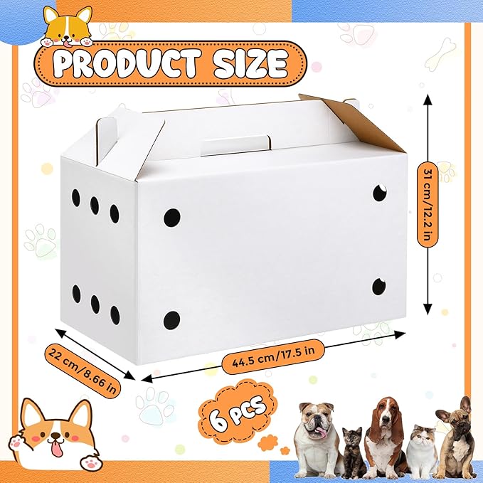 Gilprop 6 Pack Cardboard Pet Carrier 17.5 x 8.66 x 12.2 Inches Small Animal - Image 2