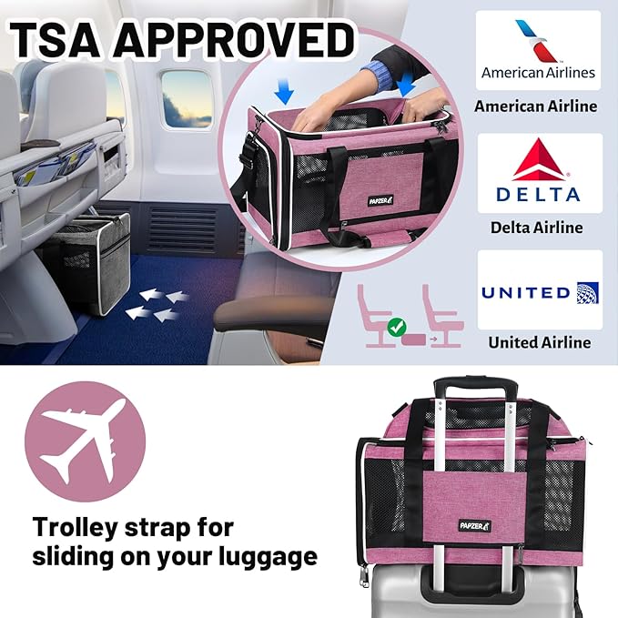 Top-Expandable Cat Carrier 18x11x11, United Delta American Airline Approved Dog - Image 3