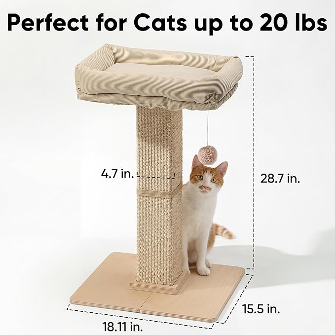 FUKUMARU Cat Scratching Post, Modern Style Tall Scratch Posts - Image 6