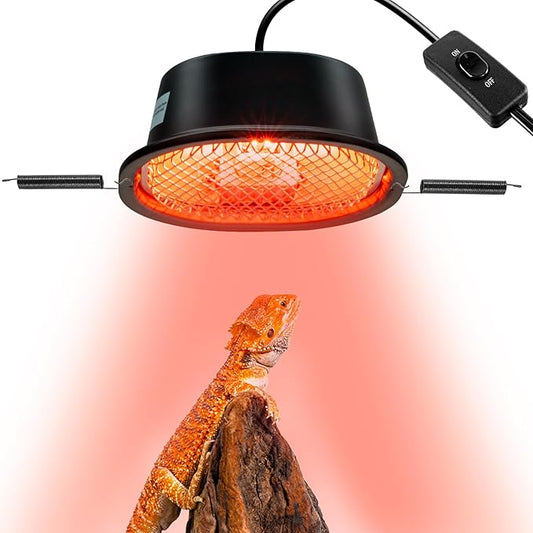 G9 Reptile Infrared Heat Lamp, Terrarium Heating Lamp Fixture by CAVACHEWReptileSupplies