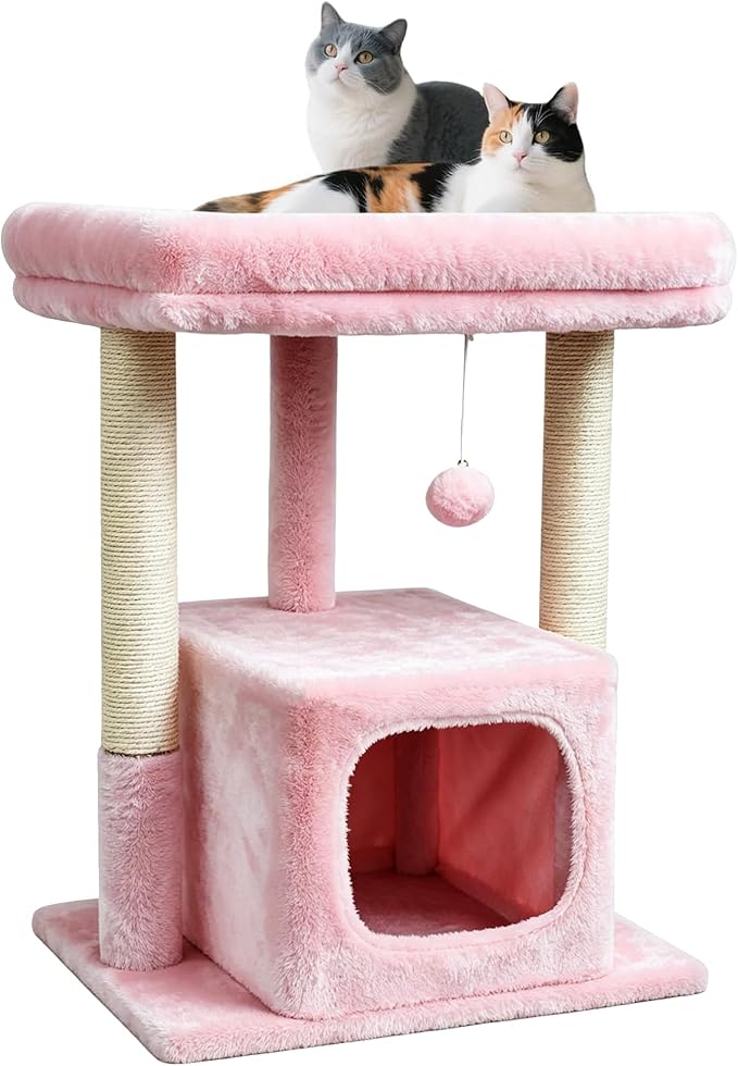 SYANDLVY Small Cat Tree for Indoor Cats Large Adult, Modern House by SYANDLVY