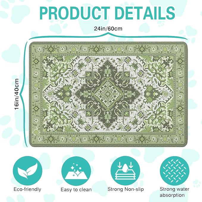 Pet Feeding Mat for Floors Waterproof Dog Mat for Food and Water Absorbent - Image 5