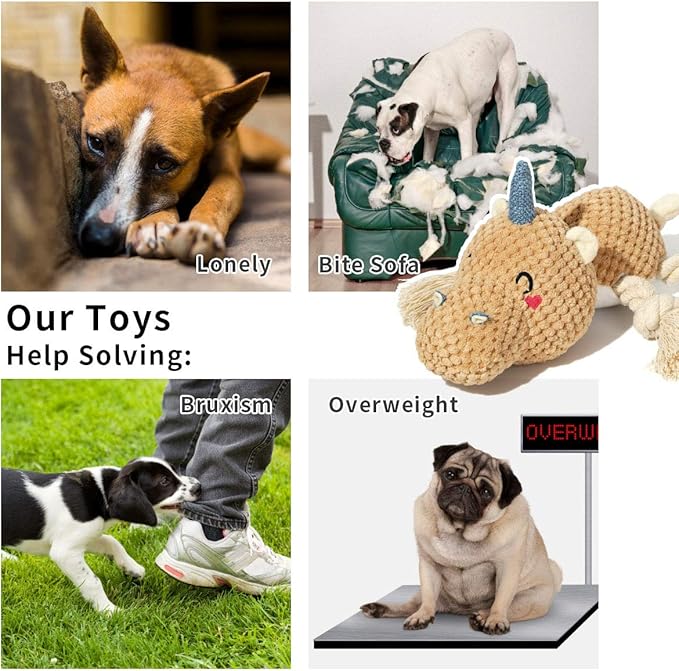 Sedioso Large Dog Toys, Cute Squeaky Dog Toy, Stuffed Animal Plush Toys - Image 3