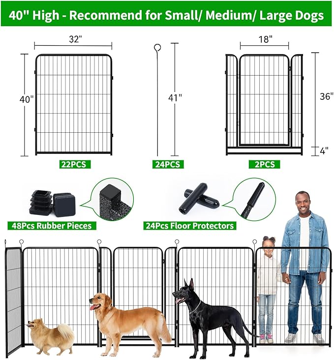 Kfvigoho Dog Playpen Outdoor Extra Wide 24 Piece Panels Heavy Duty Dog Fence - Image 4