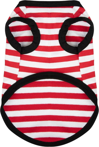 Paiaite Striped Dog Shirt Happy Color Cotton Sleeveless Puppy Shirts Breathable by Paiaite