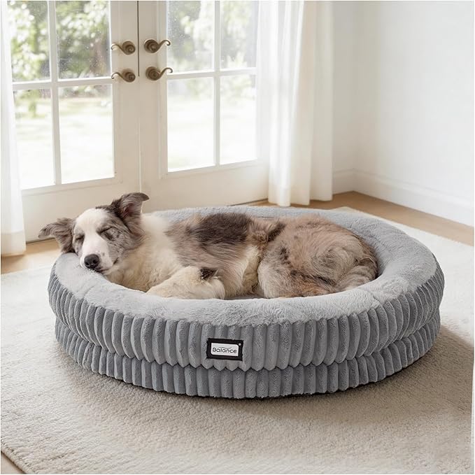 BALANCE Donut Dog Bed, 36 Inches Round Dog Bed Large Size Dogs Washable by BalancePet