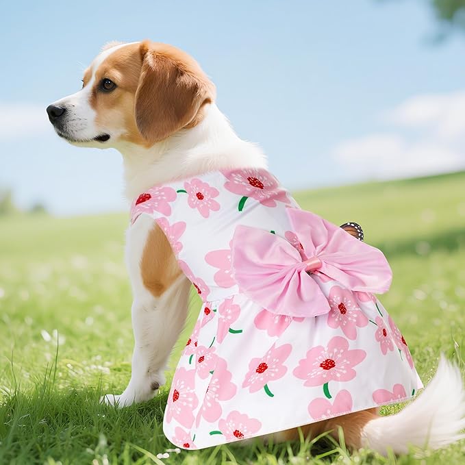 choyaxo Floral Dog Dress Cute Dog Skirt Pet Dress Summer Pet Clothes - Image 5
