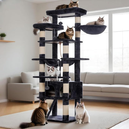 Heybly Tall Cat Tree, 78-inch Multi-Level Cat Tower - Image 2