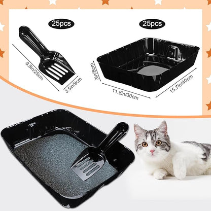 Bokon 50 Pcs 25 Set Disposable Litter Boxes - Image 2
