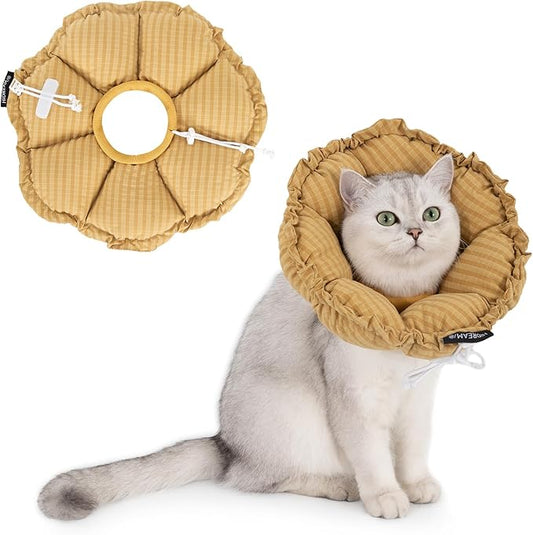 H HIDREAM Soft Cat Cone Collar， Cute Adjustable Cat Recovery Collar，Elizabethan by HHIDREAM