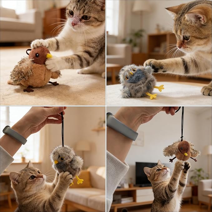 Tipmant Realistic Electric Birds Cat Teaser Interactive Toy Kitten Kitty - Image 5