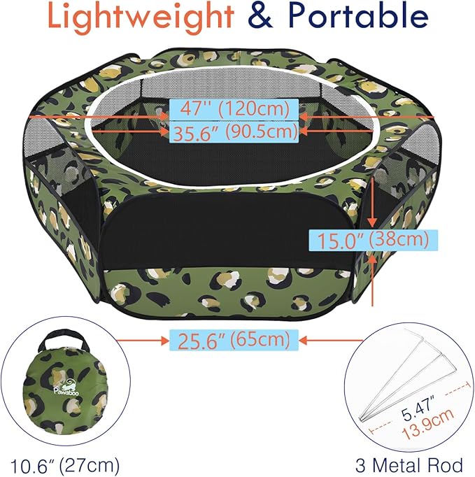 Pawaboo Small Animals Playpen, Waterproof Small Pet Cage Tent - Image 6