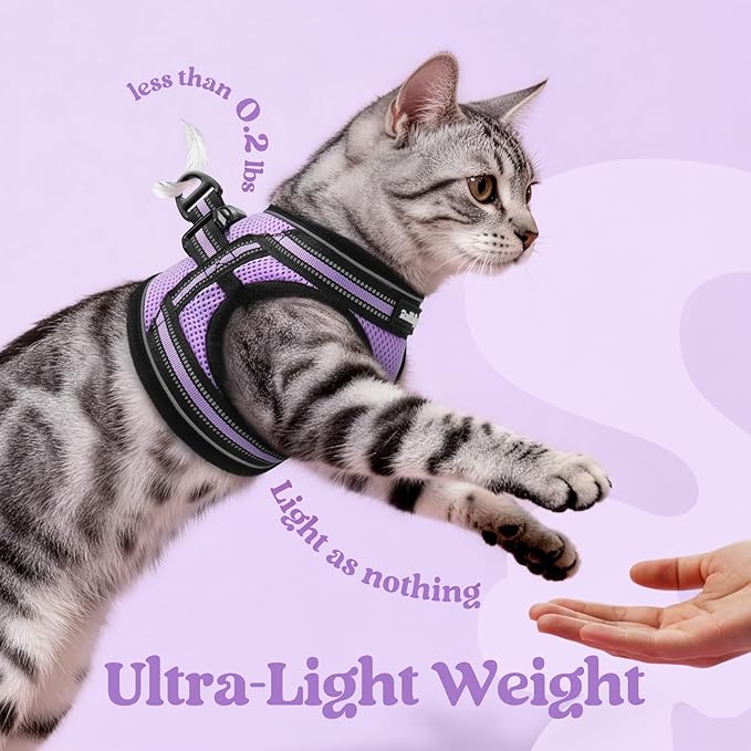 rabbitgoo Cat Harness and Leash, Step-in Escape Proof Kitten Harness Set - Image 6