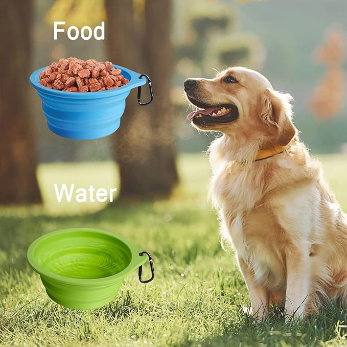 PetBonus 2-Pack Large Silicone Collapsible Dog Bowls, 34oz/1000ml BPA Free - Image 4