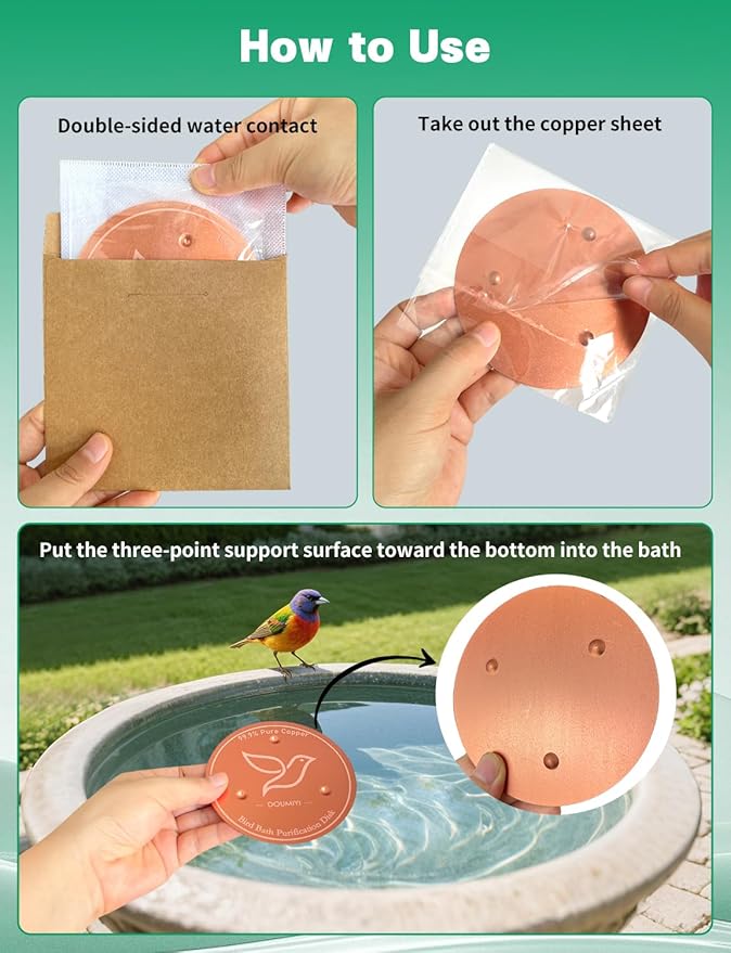 2-Pack Bird Bath Copper Disk, 0.6mm Thick 99.9% Pure Copper Cleaning Disk - Image 6