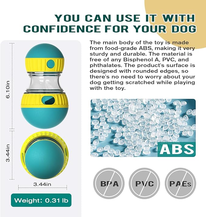 BSISUERM Dog Puzzle Toy Adjustable Treat Dispensing Ball Food Dispenser Tough - Image 5